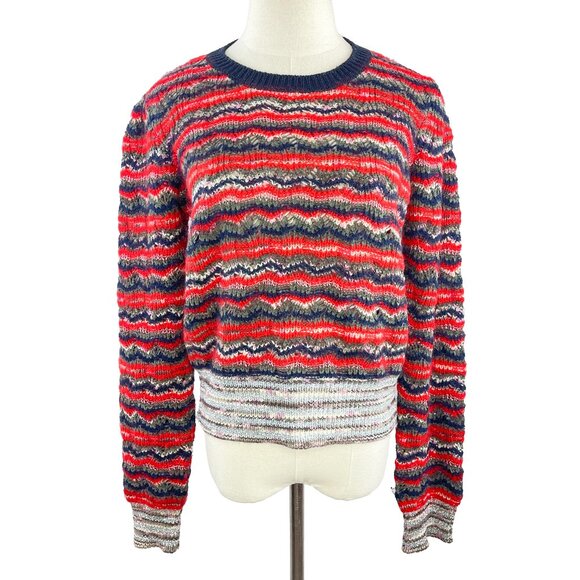 Tory Burch Striped Metallic Knit Sweater sz M - Picture 1 of 7
